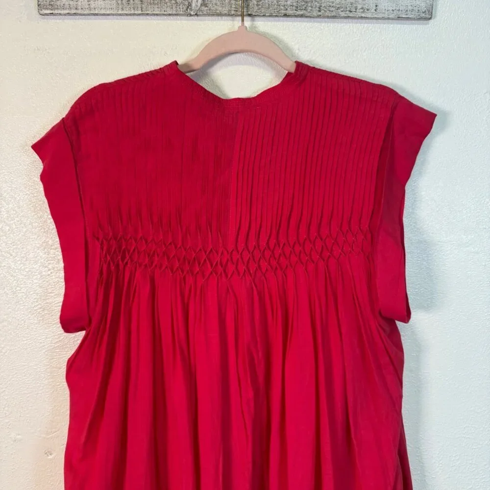NWT Madewell Embroidered Donna Pleated Mini Dress Watermelon sz medium Pockets - Picture 16 of 16